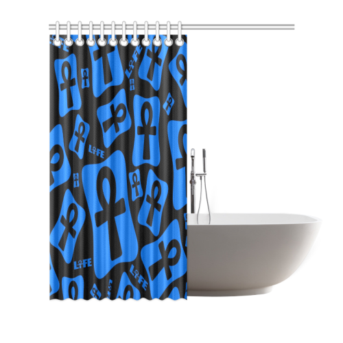 Ankh Life (Blue) Shower Curtain 72"x72"