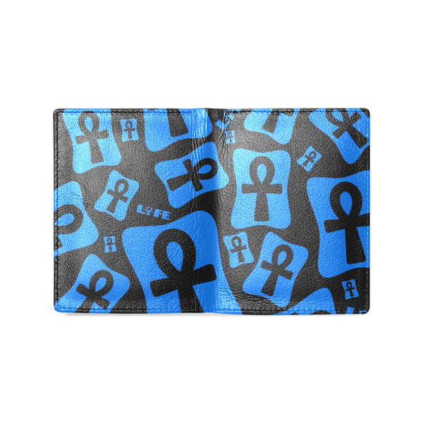 Ankh Life (Blue) Bifold Leather Wallet