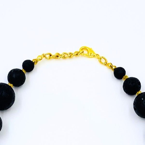 Deluxe Black Lavastone Necklace