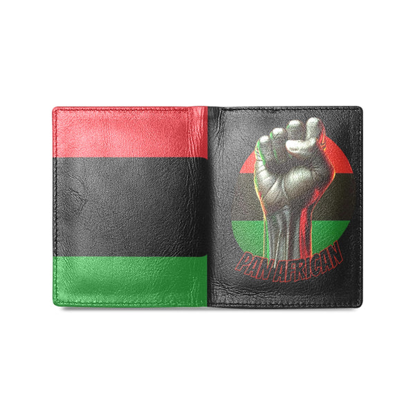 Black Power Fist Pump Men's Leather Wallet