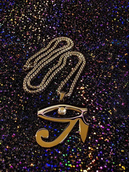 18K Gold 316L Stainless-Steel Eye of Horus Necklace