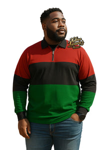 Pan African RBG -  Long Sleeve Zippered Polo Shirt