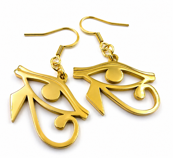 18K Gold Eye of Horus Earrings