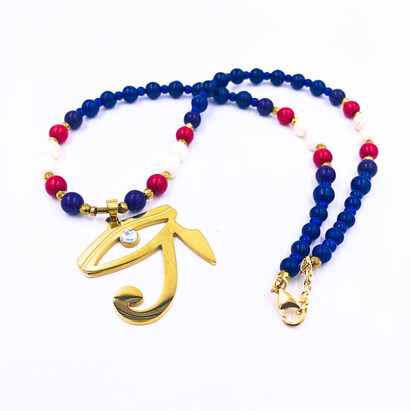 Nile Valley Necklace w/ 18K Gold Eye of Ra