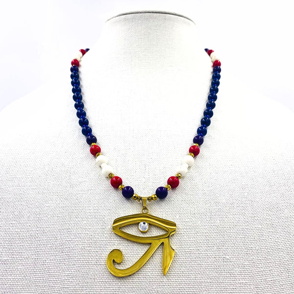 Nile Valley Necklace w/ 18K Gold Eye of Ra