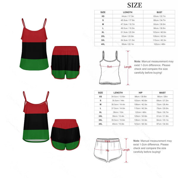 Pan-African Spaghetti Strap Pajama Short Set