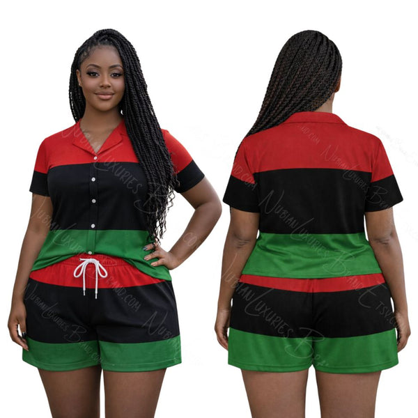 Pan-African Satin Pajama Set for Women