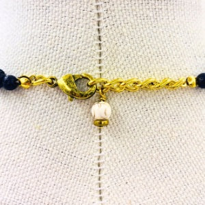 Lava Stone Cream Shaka Zulu Tribal Neckpiece (Minimalist)