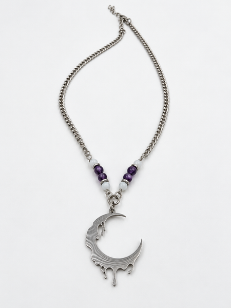 Dainty Celestial Dripping Crescent Moon Choker Necklace