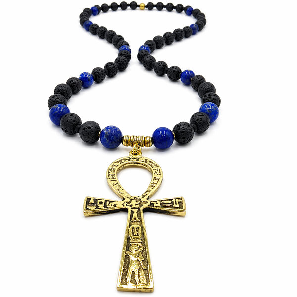 Golden Age Lava Stone & Lapis Lazuli Ankhlace™