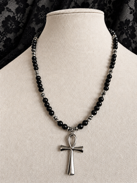Onyx + Stainless Steel Ankhlace™️