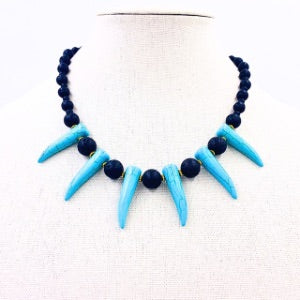 Lava Stone Sky Shaka Zulu Tribal Neckpiece (Minimalist)