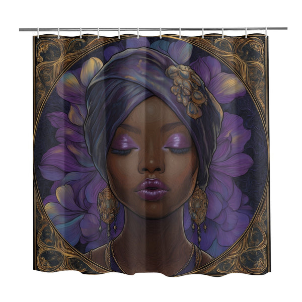 Serene Elegance: Purple Goddess Shower Curtain (72" x 72")