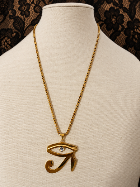 18K Gold 316L Stainless-Steel Eye of Horus Necklace