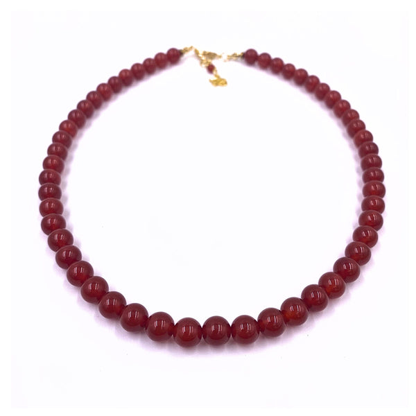 Red Carnelian (Jade)  Gemstone Necklace