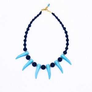 Lava Stone Sky Shaka Zulu Tribal Neckpiece (Minimalist)