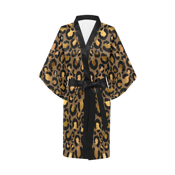 Leopard Print Kimono Robe