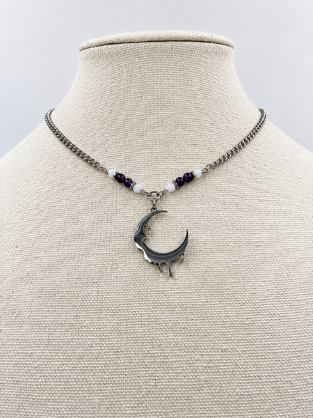 Dainty Celestial Dripping Crescent Moon Choker Necklace