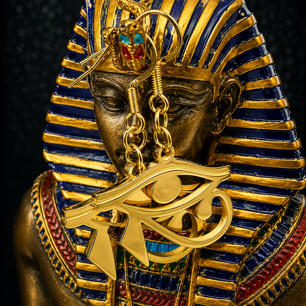 18K Gold Eye of Horus Earrings