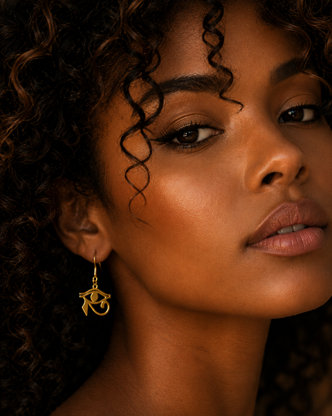 18K Gold Eye of Horus Earrings