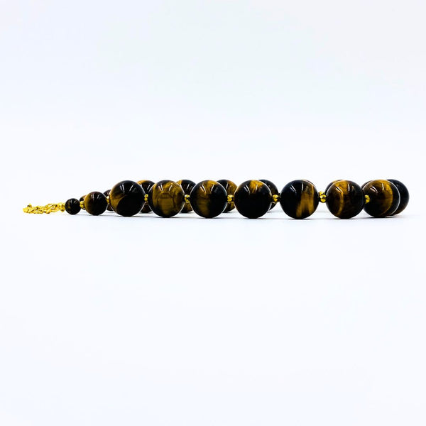 Deluxe Tigers Eye and Gold Hematite Necklace (18K Gold Option)