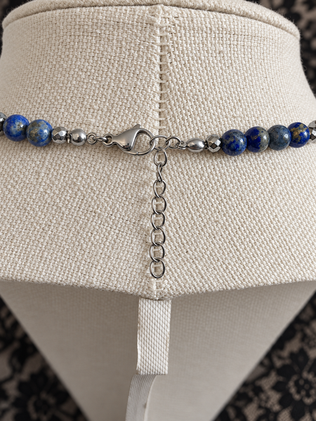 Lapis Lazuli + Stainless Steel Ankhlace™️