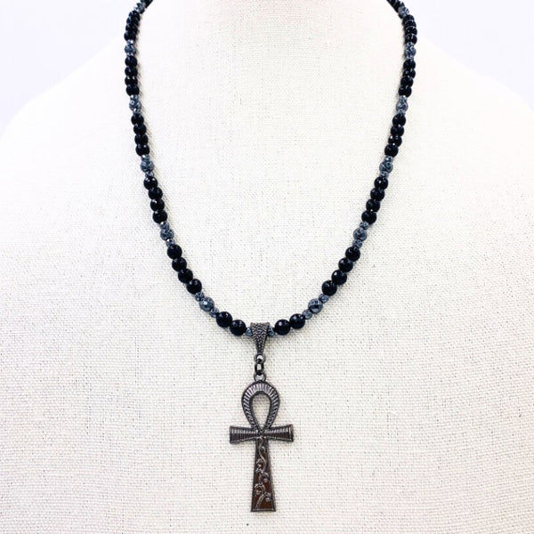 Midnite Onyx Minimalist Ankhlace™ (Black Hematite)