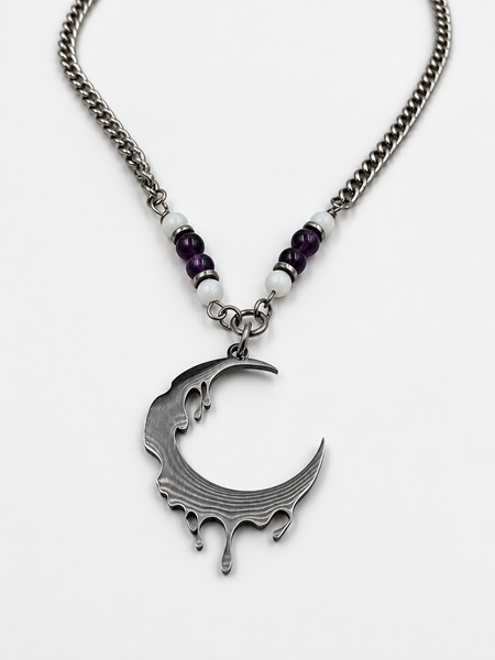 Dainty Celestial Dripping Crescent Moon Choker Necklace