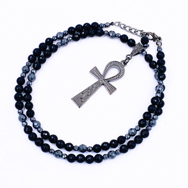 Midnite Onyx Minimalist Ankhlace™ (Black Hematite)