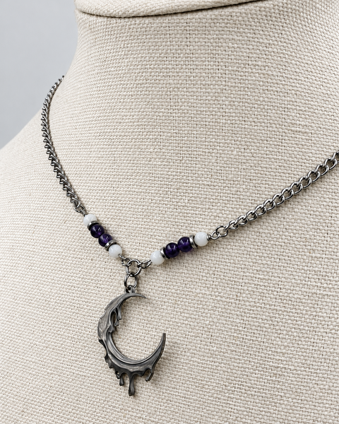 Dainty Celestial Dripping Crescent Moon Choker Necklace