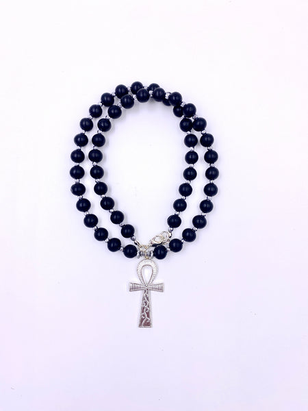 Black Wood / Silver Ankhlace™