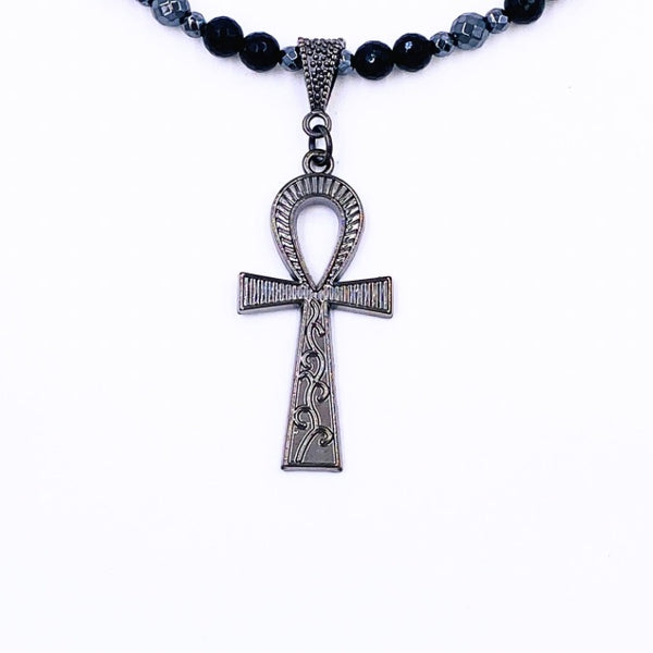Midnite Onyx Minimalist Ankhlace™ (Black Hematite)