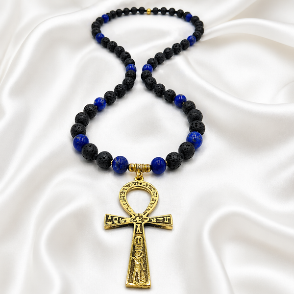 Golden Age Lava Stone & Lapis Lazuli Ankhlace™