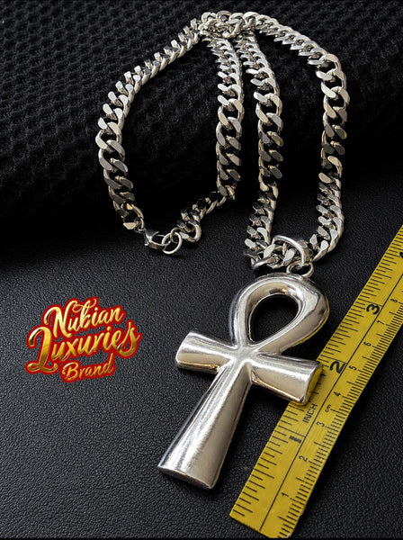 Bold XL Silver Ankh Chain Necklace (Ankhlace™️)
