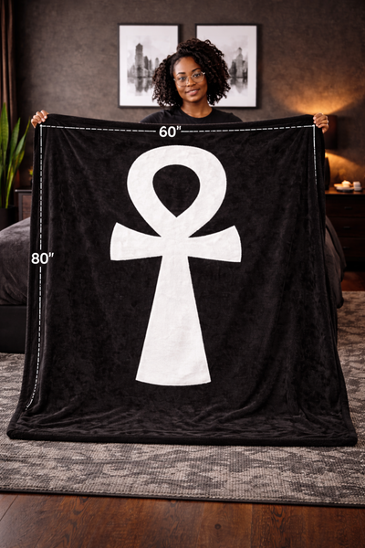 Ankh (Black) Fleece Blanket 60"x80"