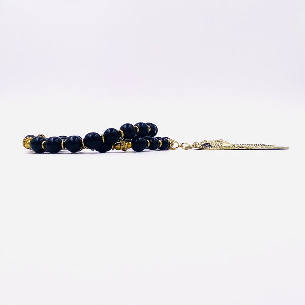 Black Wood and Agate Gemstone {limited} Pharaoh Necklace