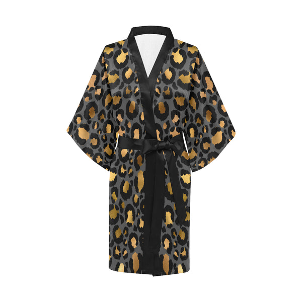 Leopard Print Kimono Robe
