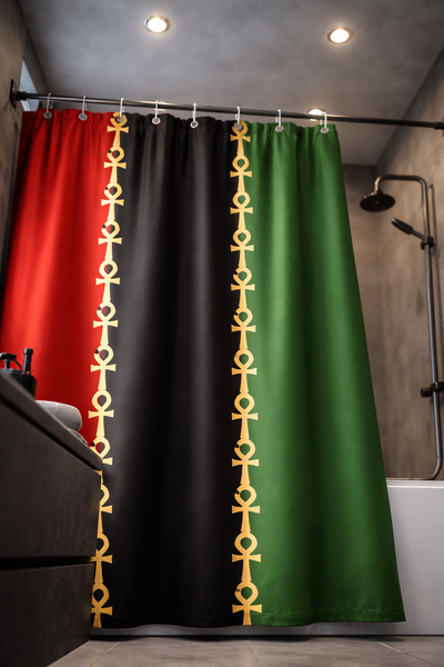 Pan-African Ankh Shower Curtain | 72” x 72”