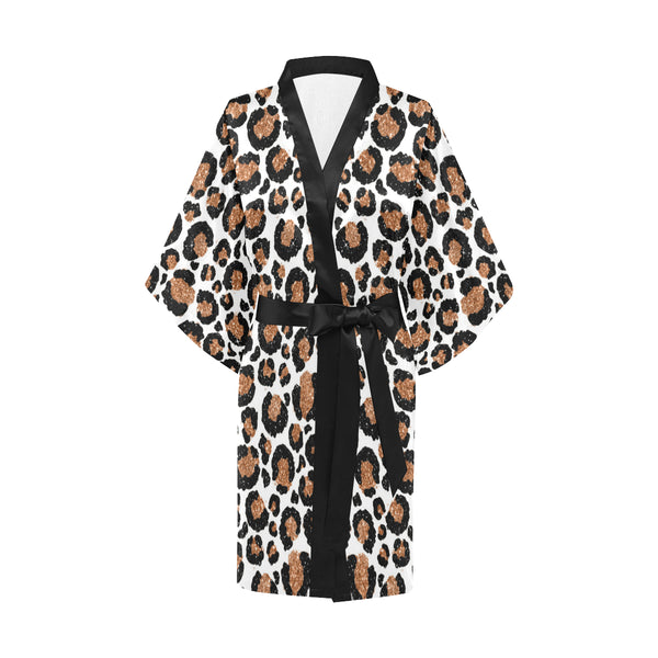 Leopard Print Kimono Robe