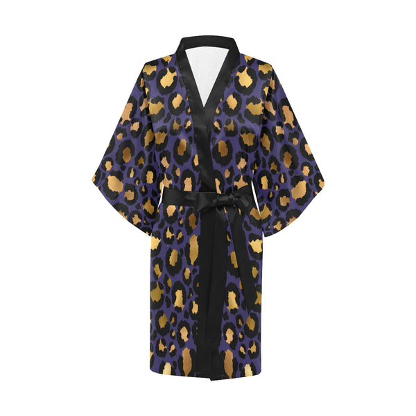 Leopard Print Kimono Robe