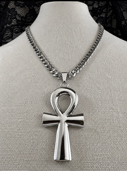 Bold XL Silver Ankh Chain Necklace (Ankhlace™️)