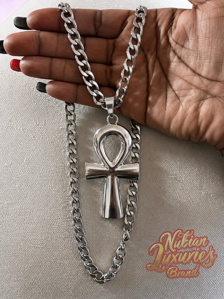 Bold XL Silver Ankh Chain Necklace (Ankhlace™️)