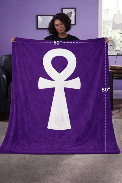 Ankh (Purple) Fleece Blanket 60"x80"