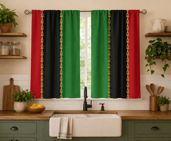 RBG - Ankh Kitchen/Bedroom Curtains 28" X 39" (Two Piece)