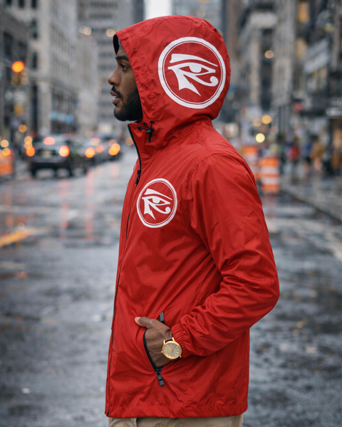 RED EYE OF HORUS HERU WINDBREAKER NUBIAN LUXURIES 