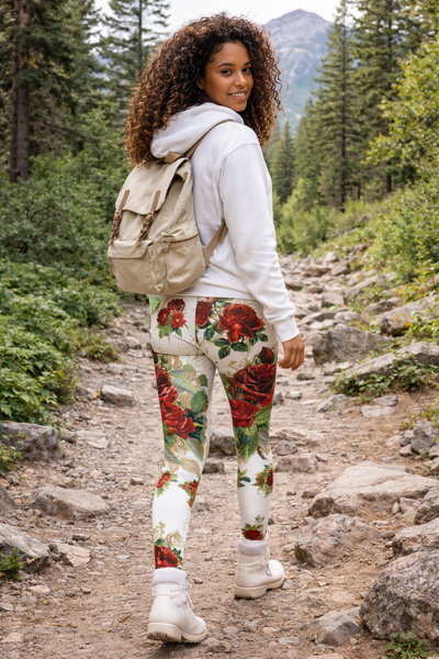 Rose Print High Waist Leggings