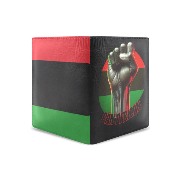 Black Power Fist Pump Men's Leather Wallet