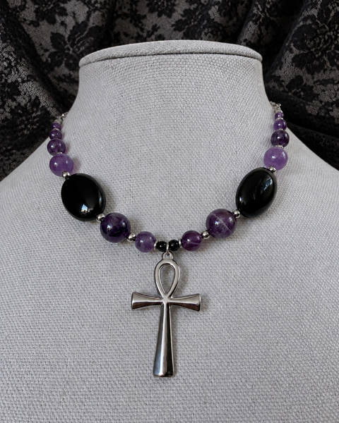Amethyst & Black Onyx Ankhlace™
