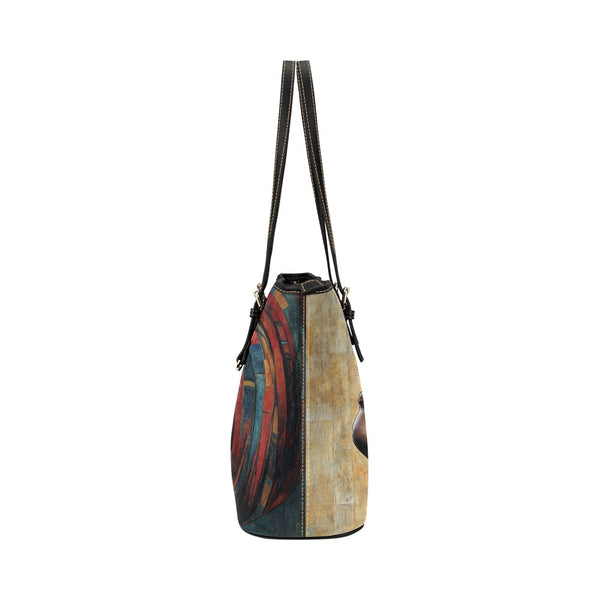Graceful Black Woman Vegan Leather Tote Bag