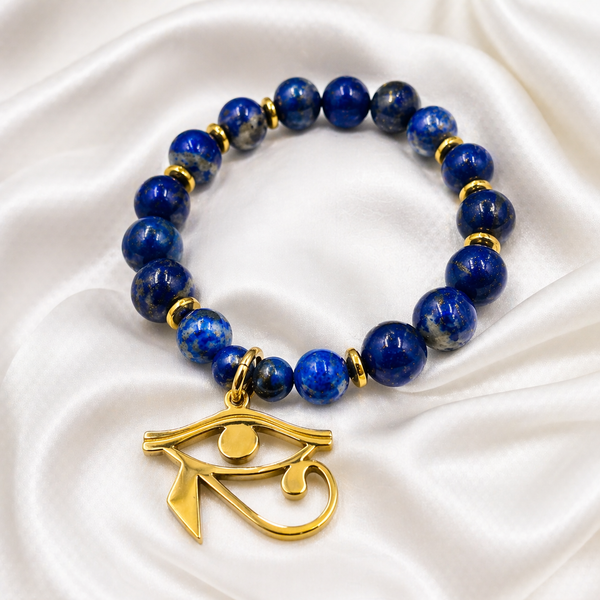 Nubian 2Pc Bracelet Set (18k Gold/Lapis Lazuli)